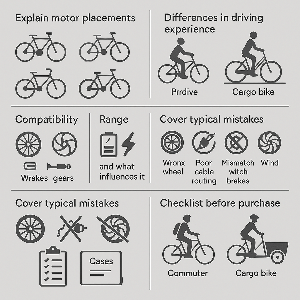 Elcykel kit: Sådan vælger du motor-type (forhjul, baghjul, center) til din cykel