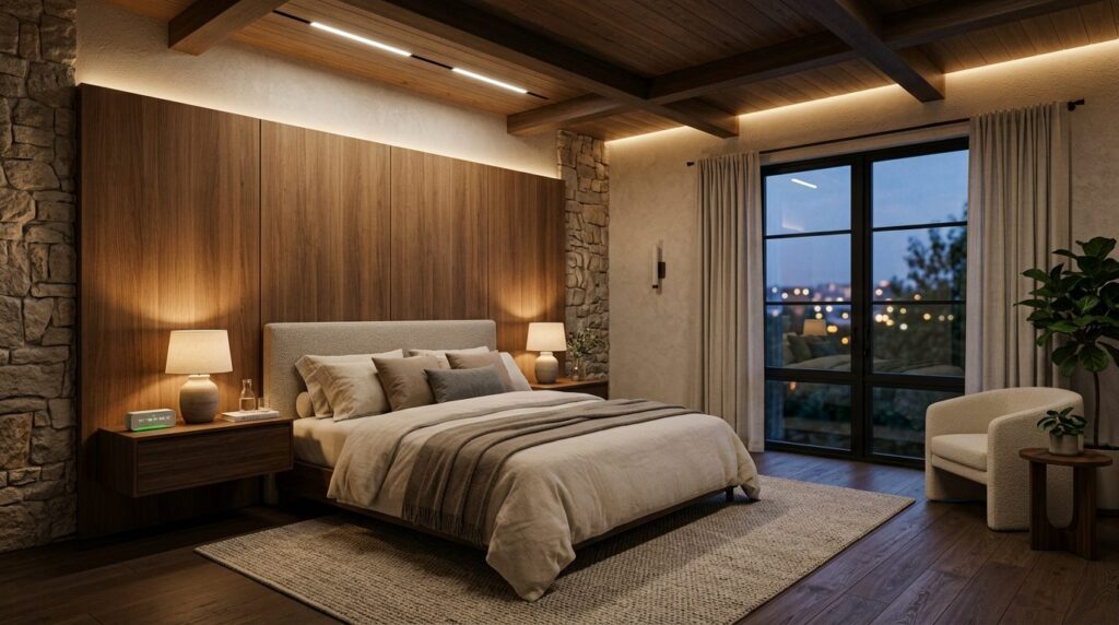 Professional photorealistic interior photography of a luxury