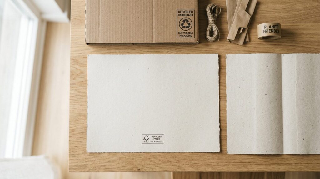 Close-up product photography of eco-friendly poster material